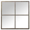 DRW Wandspiegel, quadratisch, aus Metall, Eisen, Champagner, 80 x 80 x 2 cm