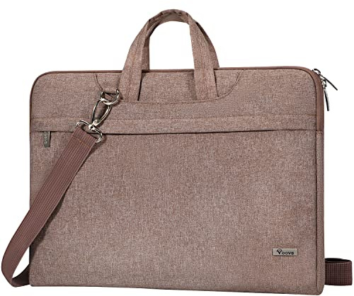 Voova Laptop Bag 15 15.6 Inch, Waterproof Laptop Case Sleeve with Shoulder Strap, Computer Briefcase Cover for MacBook Pro 15/16, MacBook Air 15 M2, 16” HP Acer Lenovo Asus Laptop, Men Women-Khaki…