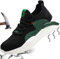 Mitudidi Sicherheitsschuhe Herren Arbeitsschuhe Damen Leicht Stahlkappenschuhe Atmungsaktiv rutschfest Sportlich Schutzschuhe Schwarz Grün 38 EU