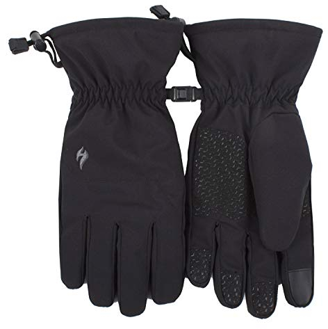 HEAT HOLDERS - Herren Touchscreen Handschuhe | Thermo Gefüttert und Wasserdicht Handschuhe für Winter (Schwarz, S-M)