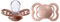 BIBS Supreme Schnuller 2er-Pack, BPA-frei, Symmetrischer Nippel. Silikon, Hergestellt in Dänemark. 0-6 Monate (2er Pack), Woodchuck/Blush
