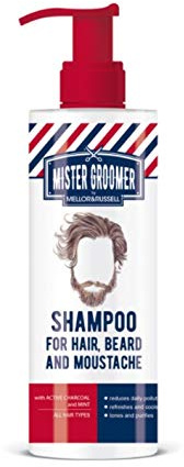 Mister Groomer Energizing Shampoo für Haare, Bart und Schnurrbart Komplette Pflege in einem Schritt mit Münz- und Zitronenextrakt