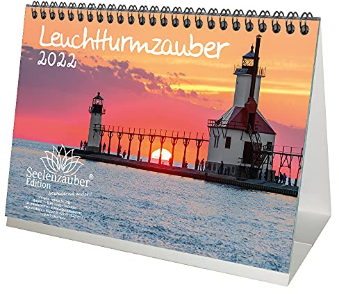 Leuchtturmzauber DIN A5 Tischkalender Querformat für 2022 Leuchtturm Leuchttürme - Seelenzauber