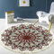 Vintage Boho Baumwolle Teppiche Mandala Muster Waschbar Handgewebte Böhmische Runder Teppich mit Quasten für Schlafzimmer Flur Wohnzimmer Couchtisch Fußmatten,Waschmaschinenfest,90CM Blumen #4