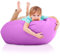 Aiire Pouf Enfant XXL avec Remplissage - Petit Fauteuil Enfant Fille pour la Decoration de la Chambre - Pouf Bebe, Coussin de Sol, Chauffeuse 1 place Rond - Fauteuils pour Enfants Rose