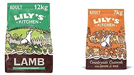 Lily's Kitchen Lamb Shepherd's Pie Natural Grain Free Complete Adult Dry Dog Food (12 kg) & Chicken & Duck Countryside Casserole - Grain Free Adult Dry Dog Food (7 kg)