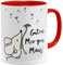 OM3® Guten Morgen Maus Tasse mit Spruch Statement - Keramik Becher - 325ml - Beidseitig Bedruckt - Rot