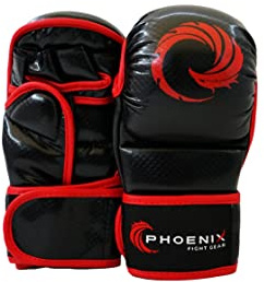 Phoenix Fight Gear Kids Champion MMA Gloves, Black, S