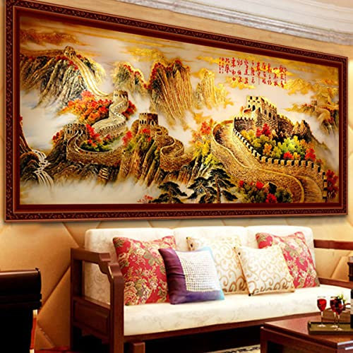 Instarry 5D Diamond Painting Set Full Groß Chinesische Mauer Dekoration Wohnung Modern 120x50 cm