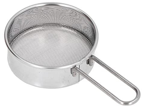 Small Tamis, Stainless Steel Round Mini Flour Sifter with 40 Mesh and Long Handle Small Professional Portable Fine Mesh Sieve for Baking, Powder, Matcha Powder, Sugar, Home, Bakeries(2.5 Inch)