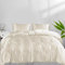 LINENWALAS 3-teiliges Bettbezug-Set aus 100 % natürlichem Bambus, mit Reißverschluss und Eckbändern, weichste, kühle Bettwäsche, perfekt für Hautpflege (Super-King-Size-Bett, Elfenbein/gebrochenes