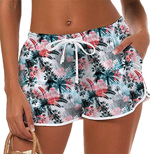 Onsoyours Short de Bain Femme Été Maillot de Bain à Séchage Rapide Imprimé Multiusage Sport Short pour l'Yoga Jogging Plage C Rose S