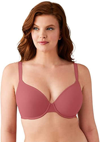 Wacoal Women's Shallow Top Shape Revelation T-Shirt Bra, Opaque, Baroque Rose, 40D