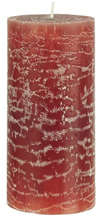 Rustikale Stumpenkerze H:14 cm Ø:7 cm div. Farben Brenndauer 50 Stunden Kerze Advent Weihnachten Deko, Farbe:Rustic Brown