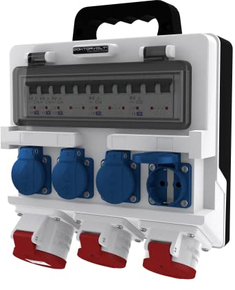 Doktorvolt Stromverteiler Baustromverteiler TR-S 32A 2x16A 4x230V Verteiler mit Griff Tragbar