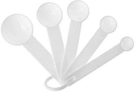5 Stks/Set Plastic Teaspoon Spoon Set with Scale Baking Color Meter Gadgets Spoon Key Baking M5E1 Tool Set Sets Restaurant Spoons tablespoons Cup,Mini Stand Tag Spoons,Measuring Tray Gram blac