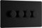 BG Electrical Intelligent Quadruple Wall Dimmer Switch, 2 Way, Screwless Front Plate, Premium Flatplate, Matt Black, 200W, FFB84