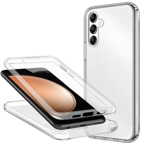 ZYIMOU Coque pour Samsung Galaxy S23 FE 5G, Étui Transparent Housse en Silicone avec Protecteur d'écran Intégral 360 Degrés Protection Full Body Antichoc Coque