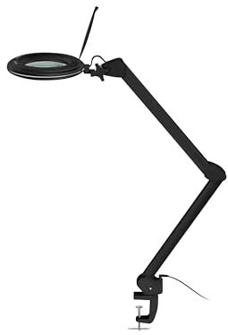 goobay 64986 LED Lupenleuchte mit Klemme/Lupenlampe aus Plastik / 10 W Leistungsaufnahme/Lichtstrom 800 lm/Betriebsspannung 230 V (AC) / Schwarz