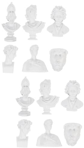 Abaodam 12 Stk Statue Kühlschrankmagnet Süße Küche Süßer Kühlschrankmagnet Antike Griechische Büste Skulptur Statue Kühlschrankmagnete Kühlschrankdekor Büro Magnetisch Mini Rom Weiß
