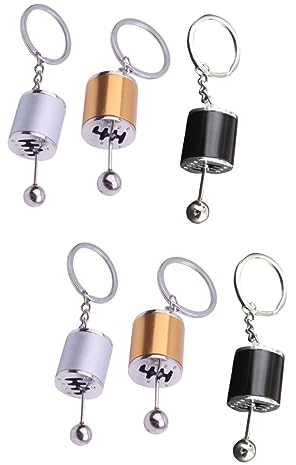 CALLARON 2 Sets Schlüsselanhänger in Zahnradform Metall Schlüsselanhänger Für Tasche Telefon Autoschlüssel Feier Schwarz/silber/gold 3 Stück * 2