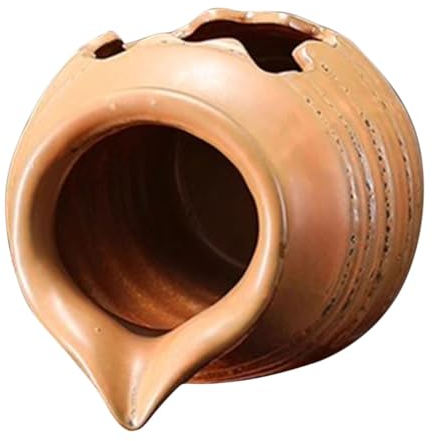 OFFSCH Jar Céramique Décoratif pour Fontaine À Eau Pot De Jardin avec Circulation Eau Naturelle Accessoire De Décoration pour Aquarium Et Espace Extérieur Modèle sans Pompe