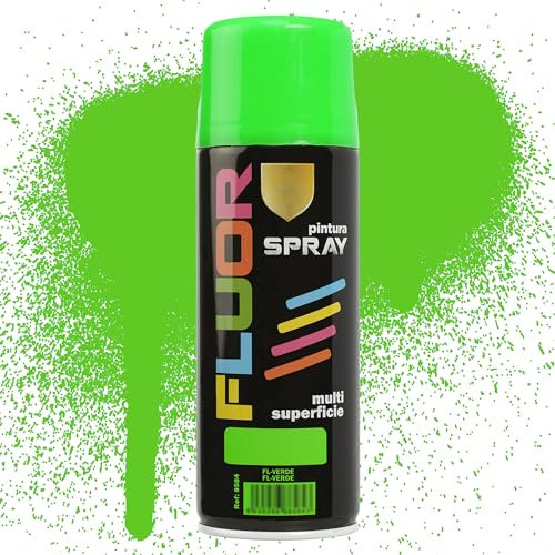 Etrexonline Pintura Spray Multicolor Profesional | 400ml | Adecuado para Metal, Madera & Plástico | Verde Fluorescente | Secado Rápido | Paquete de 1