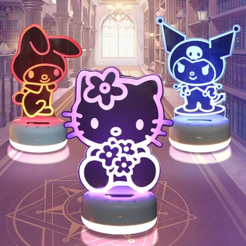 Likohee Kitty Lampe, Anime 3D Illusion Led Lampe- 16 Farben Intelligent TeLéCommand Nachtlicht, Weihnachtsgeschenke, Geburtstagsgeschenke Für Kinder