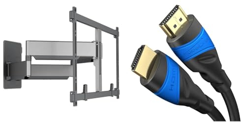 Vogel's Elite TVM 5855 Schwenkbare TV-Wandhalterung & KabelDirekt – 4K HDMI-Kabel – 5 m – 4K@60Hz