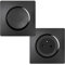 DEBFLEX - Casual Evo - Lot Complet 3 Prises 2P+T Affleurantes + 2 Interrupteurs Va et Vient - Design Sobre - Faciles à Installer - ABS - Installation Encastrée - Noir