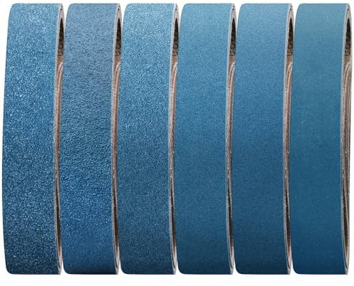 Shineboc Nastri Abrasivi 50 x 686 mm, 10 Pezzi Nastro Abrasivo 40/60/80/120/240/400 Grane Carta Abrasiva per Levigatrice a Nastro per Lucidare Metallo, Legno