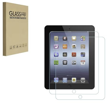 HYGMOCC Conception pour Apple iPad 2 3 4 protecteur d’écran en verre trempé, anti-rayures, sans bulles, haute définition (paquet de 2)