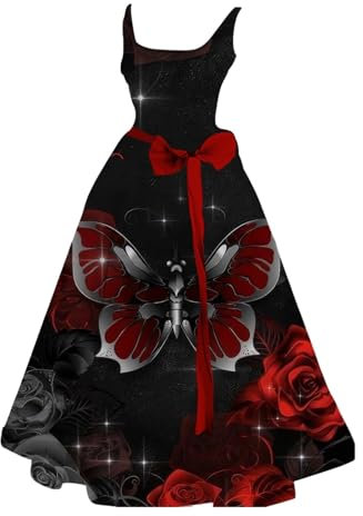 Halloween Adventskalender 2024, Halloween Kostüm Damen Gruselig Blutige Kostüm Zombie Braut Ärmellos Brautkleid Elegant Aufdruck Horror Halloween Kleid Fur Damen Faschingskostüme