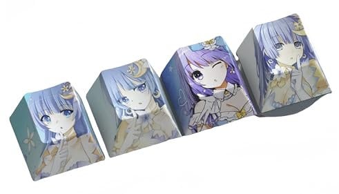 Japanese anime keyboard cap、keyboard caps custom、Keycaps 4 Keys 、Gaming Mechanical Keyboard, Custom PBT OEM Profile、keyboard caps custom、keyboard caps anime、DATE A LIVE、(Izayoi Miku)