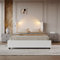 MCDSAJ Cama tapizada cómoda tamaño Queen, marco de cama de almacenamiento elevable, marco de cama de almacenamiento doble con estación de carga inalámbrica, tela de franela beige (beige-lift-2, 140 x