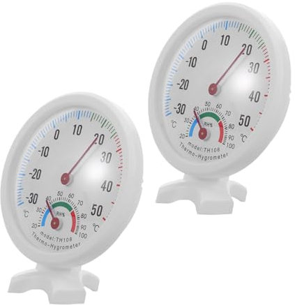 DIYEAH 2Pcs Round Temperature and Humidity Gauge for Indoor Outdoor Use Refrigerators and Humidifiers Accurate Readings for Comfortable Environments