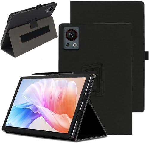 carinacoco Case for DOOGEE T30S 11 inch, Full Coverage Premium Leather Folio Folding Stand Anti-Drop Tablet Protective Cover, with Pencil Holder and Wrist Strap Tablet Cover for DOOGEE T30S, Black
