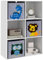 ZONEKIZ Kinderregal Bücherregal mit 3 Aufbewahrungsboxen Kinderzimmerregal Spielzeugregal für Kinderzimmer Weiß+Grau 61,8 x 29,9 x 91,5 cm