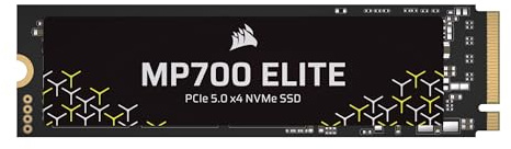 Corsair MP700 Elite 4TB PCIe 5.0 NVMe M.2 SSD – Up to 9,400 MB/s Read, 8,100 MB/s Write, Gen5 Speed for PC & Laptop – Black
