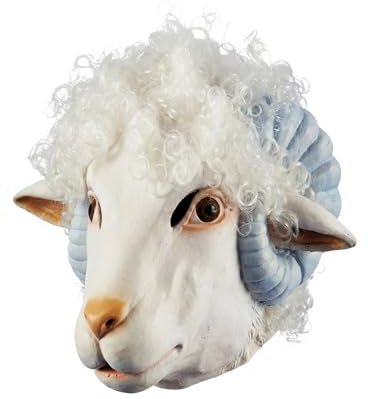 Maskworld Schaf Maske aus Latex - realistische Tiermaske als Verkleidung für Halloween, Karneval & Motto-Party