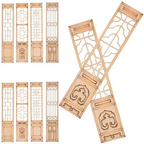 UKCOCO Paravents Miniatures Chinois en Bois 10 Pcs pour Décor Maison de Poupée, Accessoires Photo, Mini-écran Décoratif Bureau, Décor D'écran Miniature Amusant