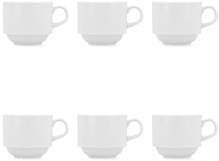 Bidasoa Set de 6 Tazas Te Porc 22Cl Glacial de Porcelana 22cl | Blanco, Porcelana, forma redondo, acabado brillo, 22cl