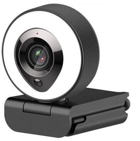 VALICLUD 4k USB Webcam mit Autofokus und Integrierter Beleuchtung 5 Millionen Sensor Kunststoffgehäuse Treiberfrei für Homeoffice und Online Lernen