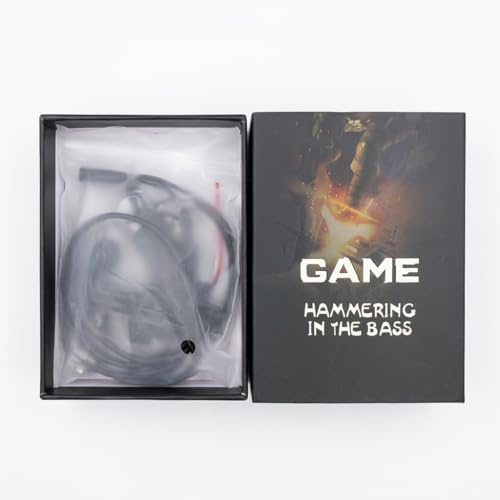 JISADER Wired Gaming Earphones with Detachable Mic for PC Esports, In-Ear Headset with 3.5mm L-Shaped Plug, Earbuds for, Ear Hook Style, 3.5mm Jack