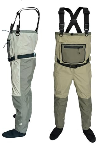 TRRYUIP Waders herr vattentäta och andningsbara byxor för herr neopren fot flugfiske för män, jaktflotta, snabbtorkande, L, Taille unique, En stil