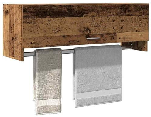 Gatherant Kleiderschrank Altholz-Optik 100x32,5x35 cm Holzwerkstoff mit Stauraum für Kleidung und Accessoires, Garderobenschrank, Wäscheschrank, Schlafzimmer, Flur, Pflegeleicht