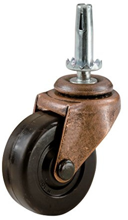 Shepherd Hardware 9345 2-Inch Medium Duty Stem Caster, 2-Pack,Black