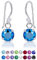 DTPsilver® Pendientes Pequeños Plata de Ley 925 con Cristal Swarovski® 6 mm - Pendientes Mujer Plata de Ley - Pendientes Azul Metalizado
