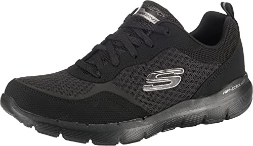 Skechers Damen Flex Appeal 3.0 Go Forward Laufschuhe, Black Leather Mesh Trim, 36 EU