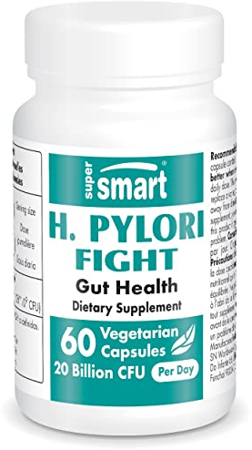 H. Pylori Fight – Pylopass™ mit Lactobacillus reuteri DSM 17648 – Patentierter Stamm zur mikrobiellen Balance im Magen – Vegan, glutenfrei – 60 Kapseln – SuperSmart